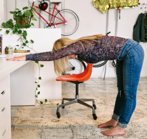 stretching at desk